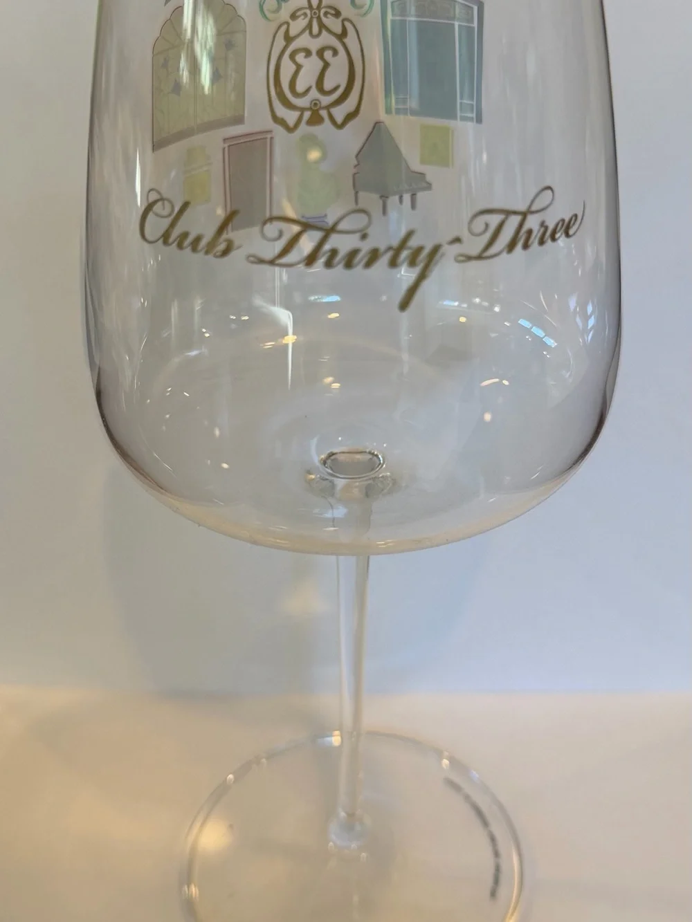 Disney Disneyland Club 33 Emblem Wine Glass